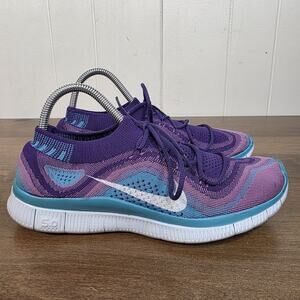 Nike Free 5.0 Flyknit Women's Size 9.5 Running Shoes Atomic Purple Blue